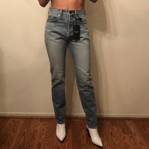 Saint laurent high waisted 80s light blue denim